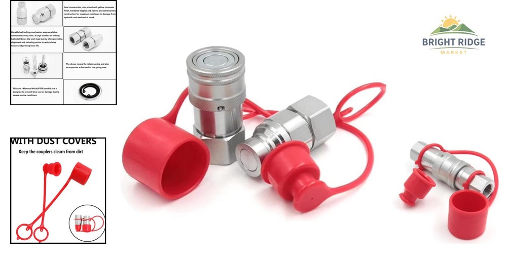 Quick Connect Flat Face Coupling for Skid Loader and Industrial Hydraulic Lines