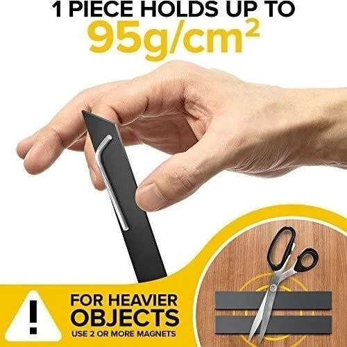 6 Pack Magnetic Strips with Adhesive Backing for Crafts Tools Kitchen Garage