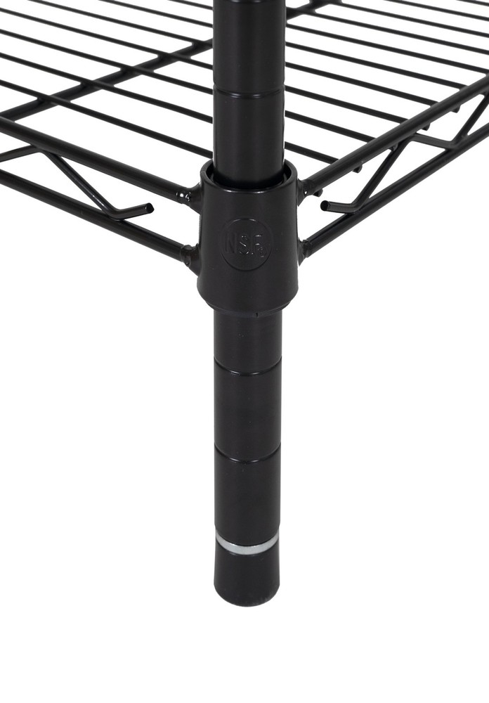 Multipurpose 3-Tier Wire Shelving Rack Black 750 lbs Capacity