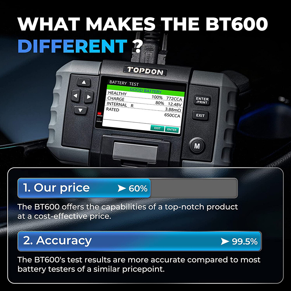 Topdon Load Tester Automotive Electronic Battery & System Tester With Printer