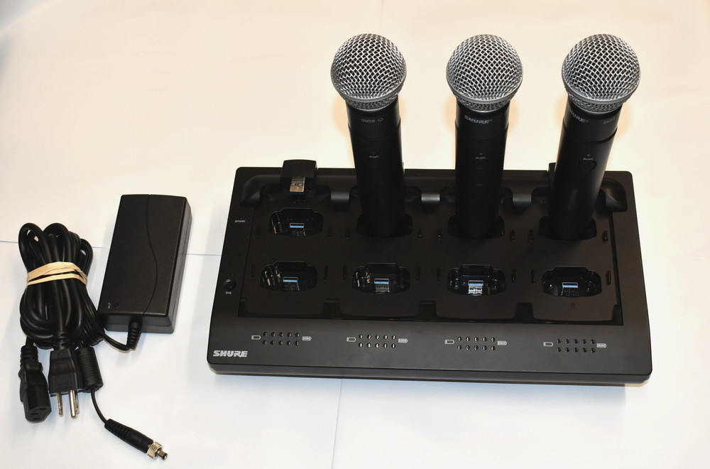 Shure MXWNCS8 Microflex Wireless 8 Channel Networked Charging Dock & 3 MS58 Mics