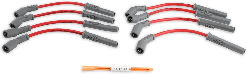 High-Performance 32829 Red Spark Plug Wire Set, Low Resistance, 12.5in Length