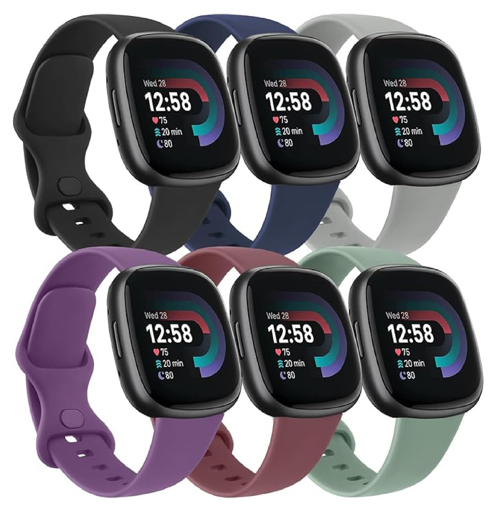 6 PACK Bands Compatible with Fitbit Versa 4 / Versa 3 / Fitbit Sense 2 / Sens...