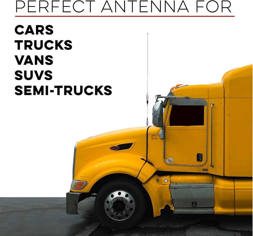 High-Performance 28" CB Antenna Kit - Universal 26-28 MHz Coverage with Heavy...
