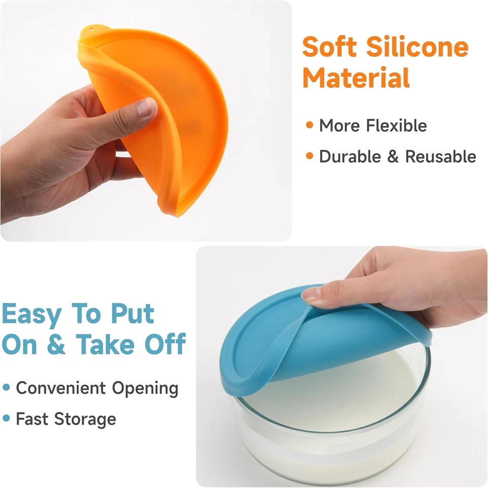 2 Packs Silicone Replacement Lids for Ultimate 1-Quart Glass Yogurt Containers (