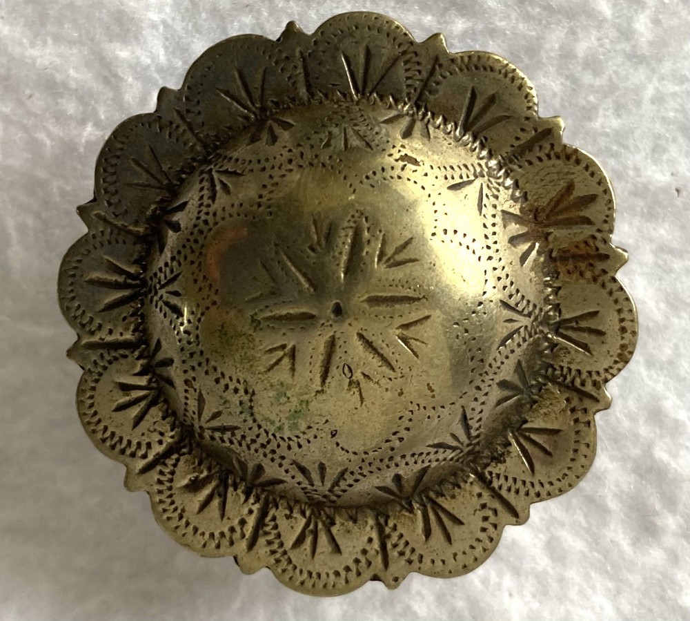1-3/4"Soild STERLING Silver Vintage Loopback Bridle Rosette Concho~Visalia Style
