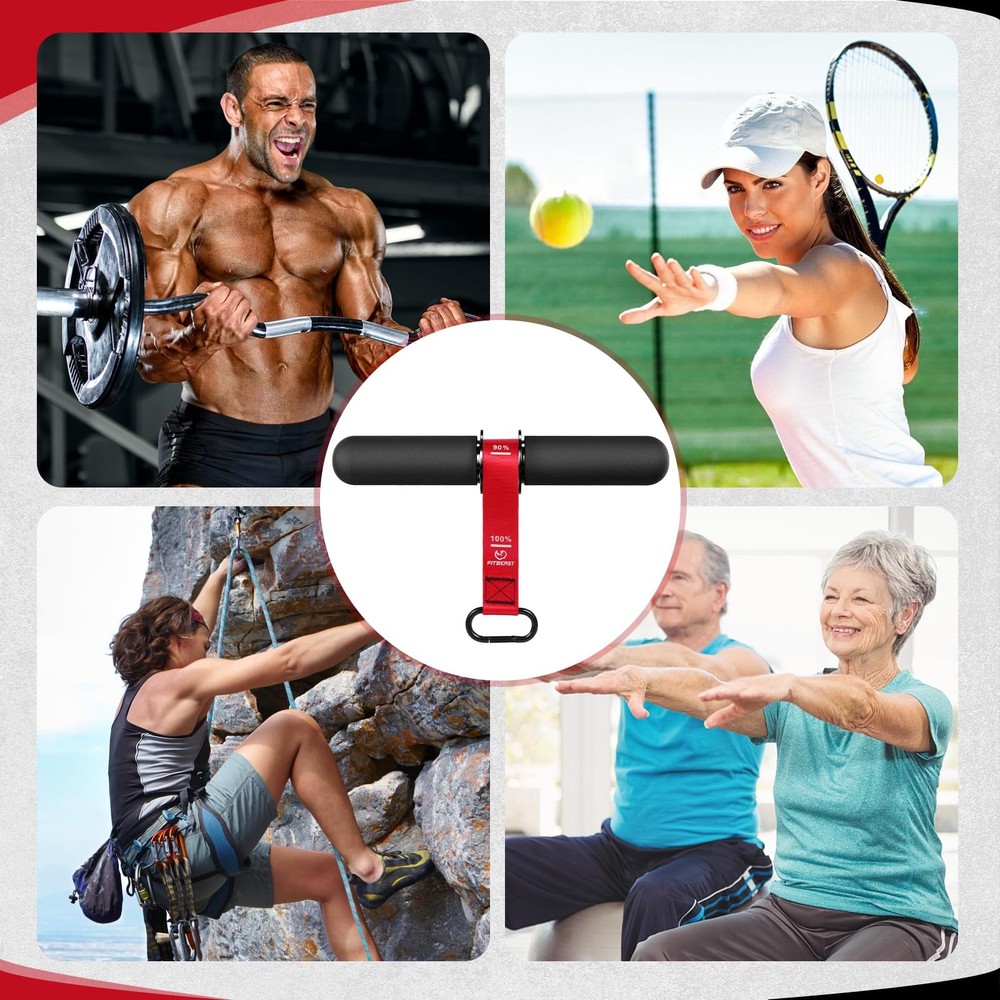 FitBeast Forearm Strengthener & Exerciser, Wrist Roller with Red