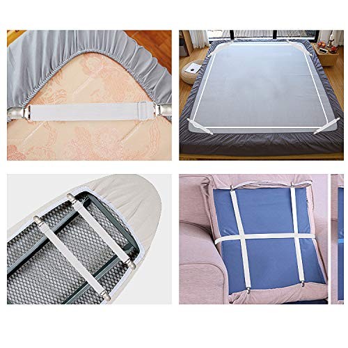 Adjustable Bed Sheet Straps Suspenders Elastic Sheet Fasteners Grippers