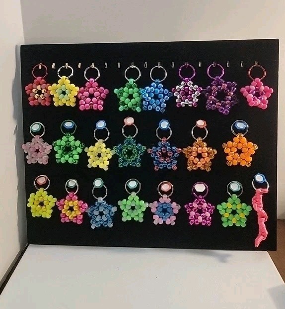 22 Handmade Kandi Keychains Multicolor  Colorful Beads