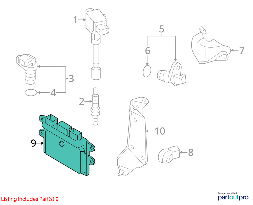 Engine ECM Electronic Control Module 1.6L Hatchback Fits 14-17 Versa 3595649