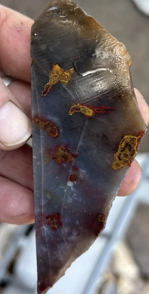 Pigeon blood agate slab