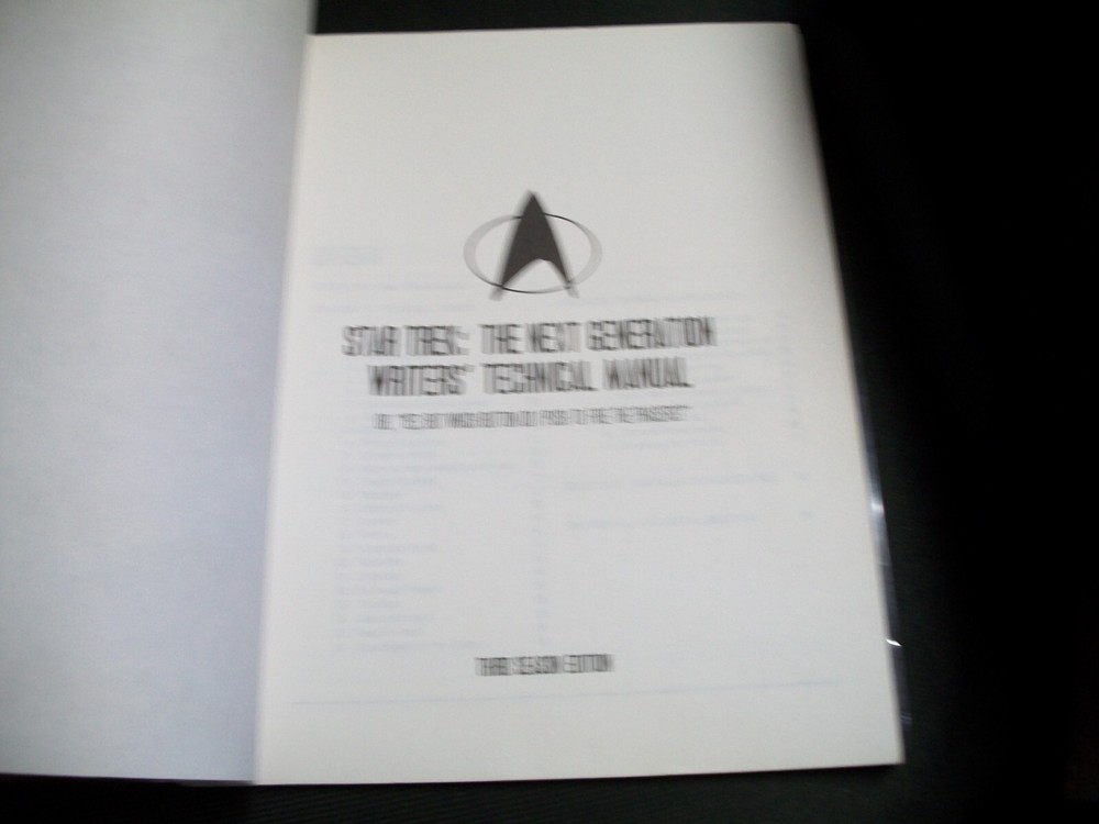 Star Trek The Next Generation 3rd Season Writer's Technical Manual
