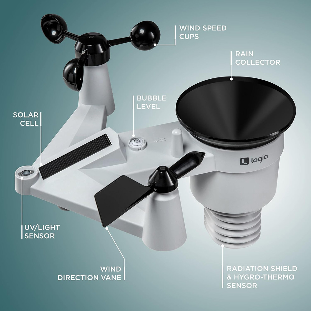 18-In-1 Wireless Weather Station with 7-In-1 Solar Sensor Array & 4-Day Forecast