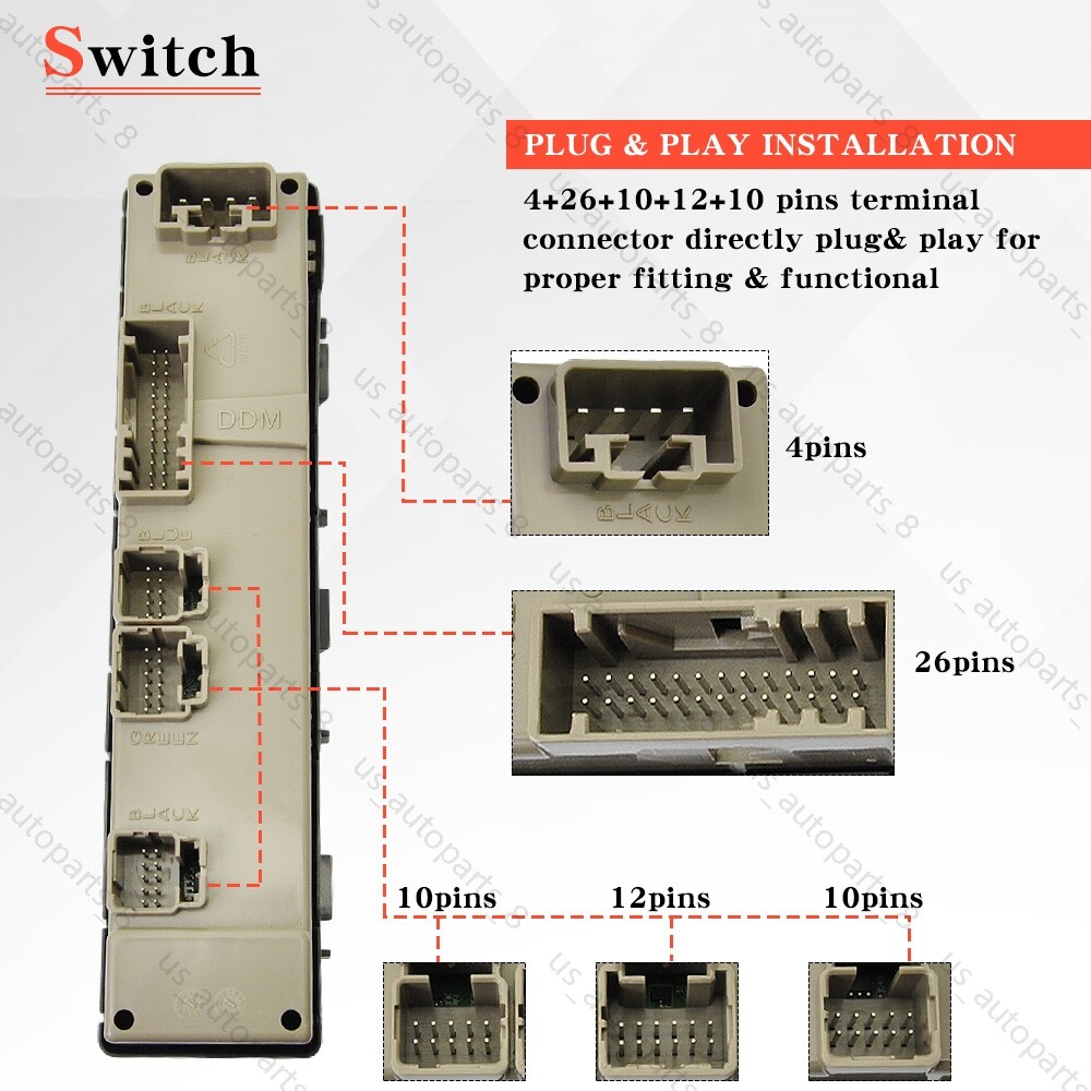 15883429 Driver Side Master Power Window Control Switch For Hummer H2 2003-2007
