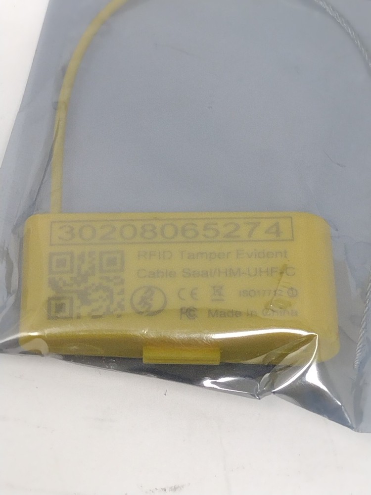 RFID Tamper Evident Security Cable Seal Tag Yellow HM-UHF-C ISO17712