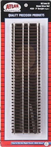 Atlas #520 HO Scale  9" Straight Track (6-sections) - Code 83 Rails