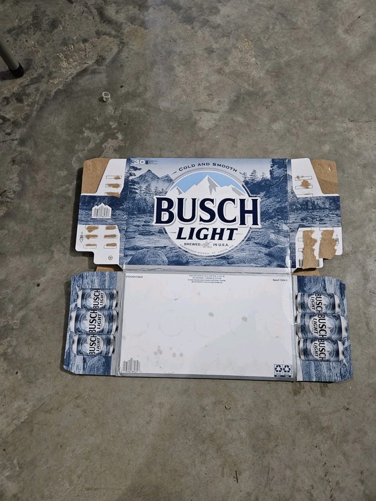 Busch Light Empty Box 30 Pack Beer Bar Man Cave Decor