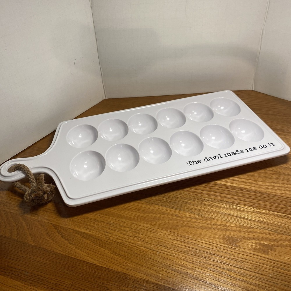 Mud Pie Circa Collection Melamine Deviled Egg Serving Tray Devil Made Me Do It