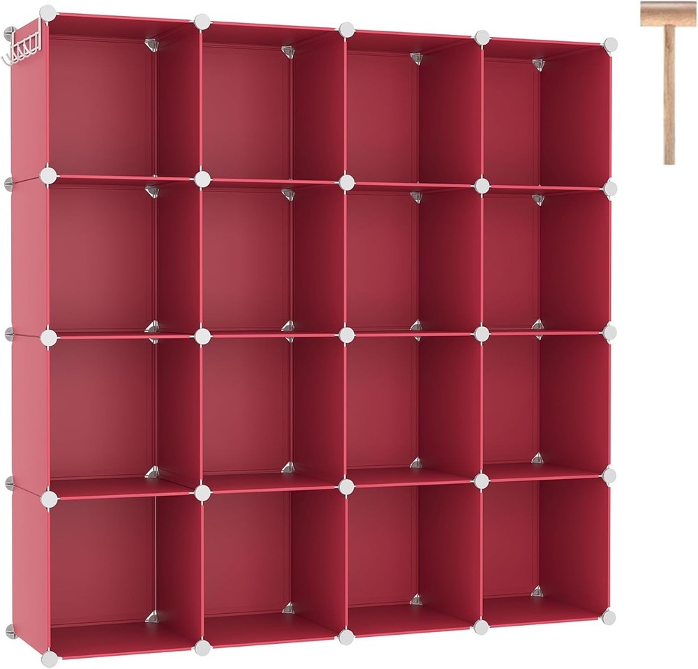 Cube Storage Organizer 16-Cube Shelves Units Plastic Storage Cubes DIY Closet