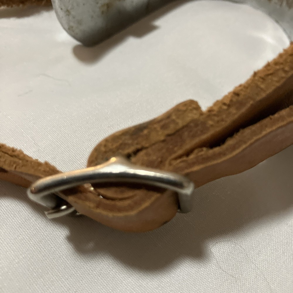 Boot Spur Chrome, Plain, Leather 5-Point Star Rowels . CR ? Preowned Fair
