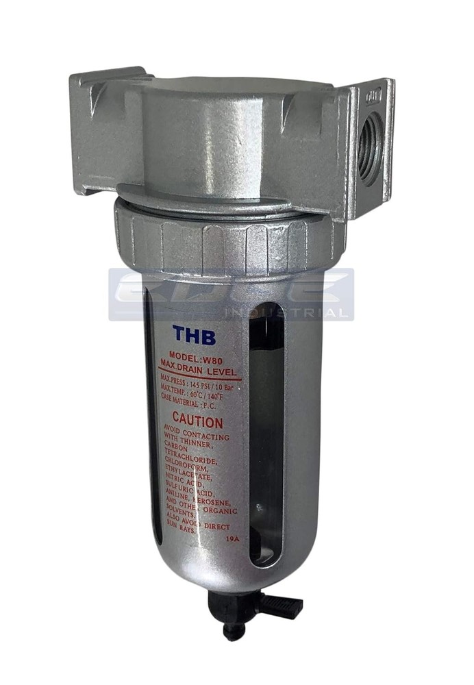 Moisture Removing Particulate Filter for Compressed Air, 2.7oz Bowl, 1/4" NPT