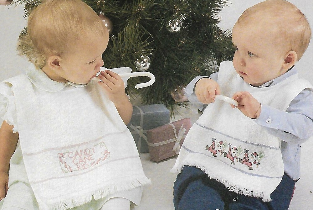 Borderline Christmas Bibs cross stitch pattern