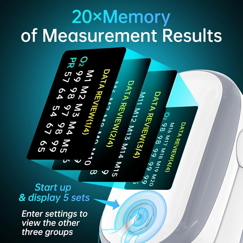 High-Precision Blood Oxygen Monitor with 1.3inch OLED Display & Memory Function