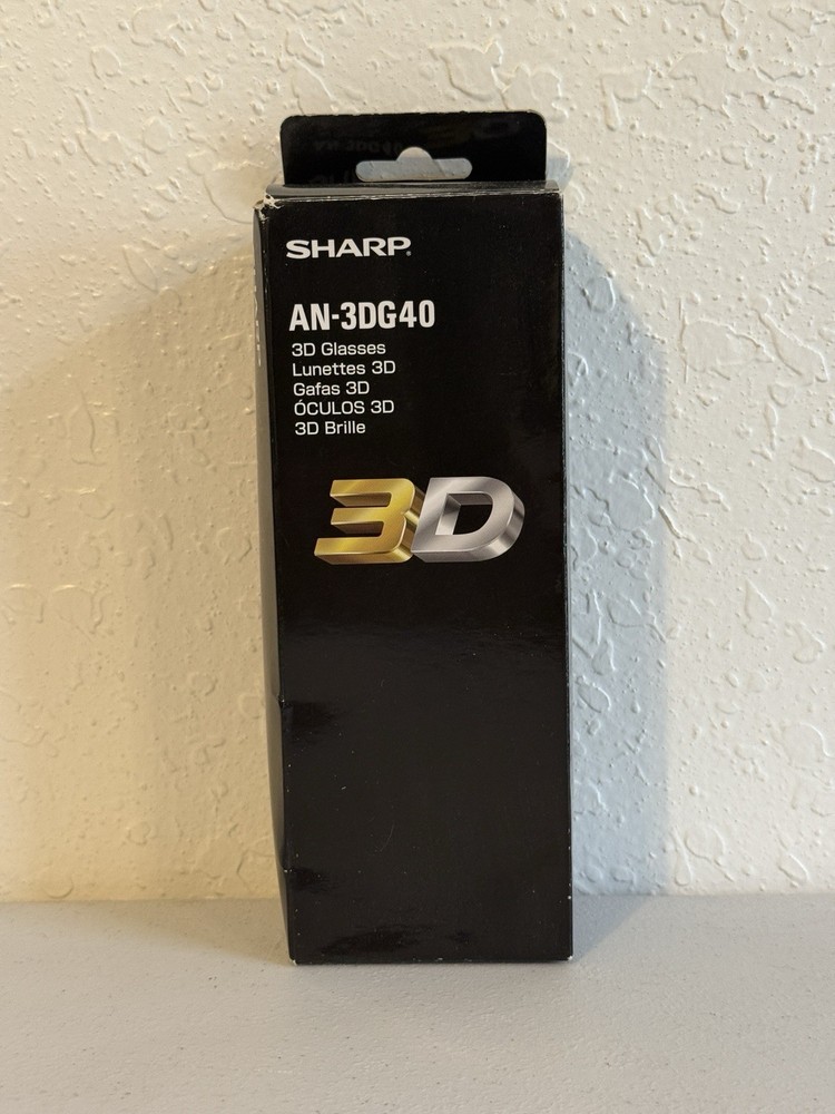 Sharp AN-3DG40 Active Shutter 3D Glasses Black NEW Open Box