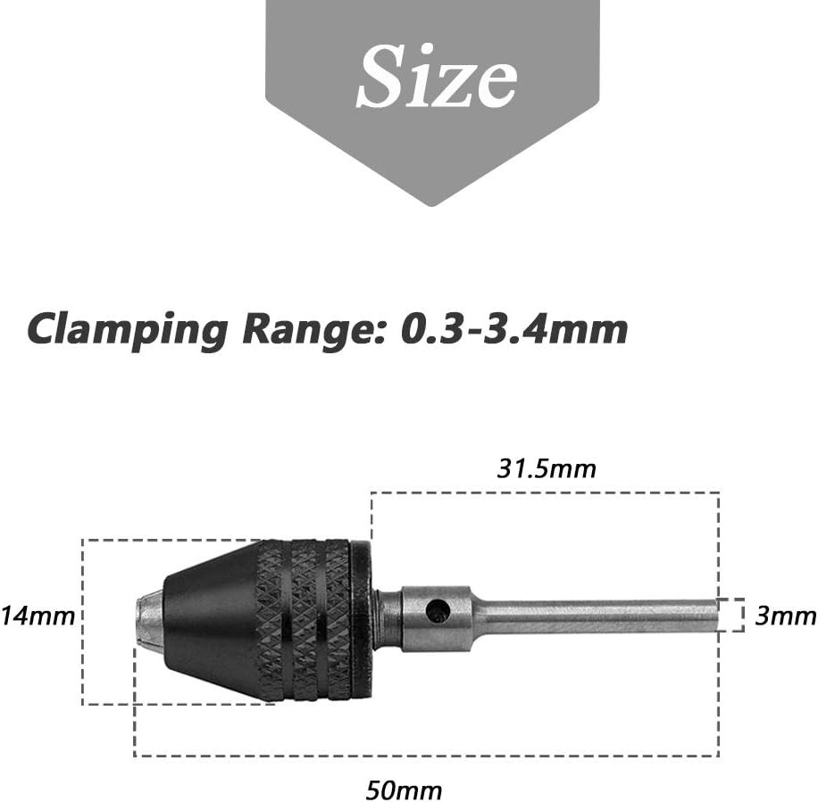 2Pcs Mini Keyless 3 Jaw Drill Quick Change Chucks Adapter Mini Keyless Chuck Col