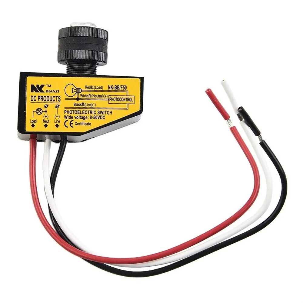New Automatic Light Sensor Control Switch DC8-50V Photocell Light Switch Parts