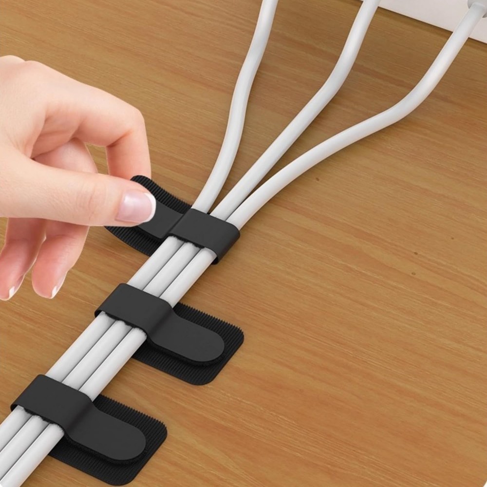 Hook & Loop Cable Ties 100PCS Self Adhesive