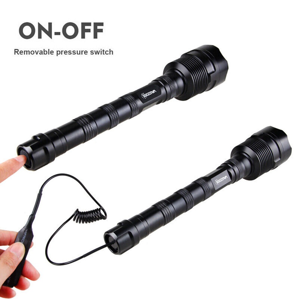 Hunting 3*LED Flashlight Torch 1-Mode Light 20mm Rail Scope Mount w/ Switch