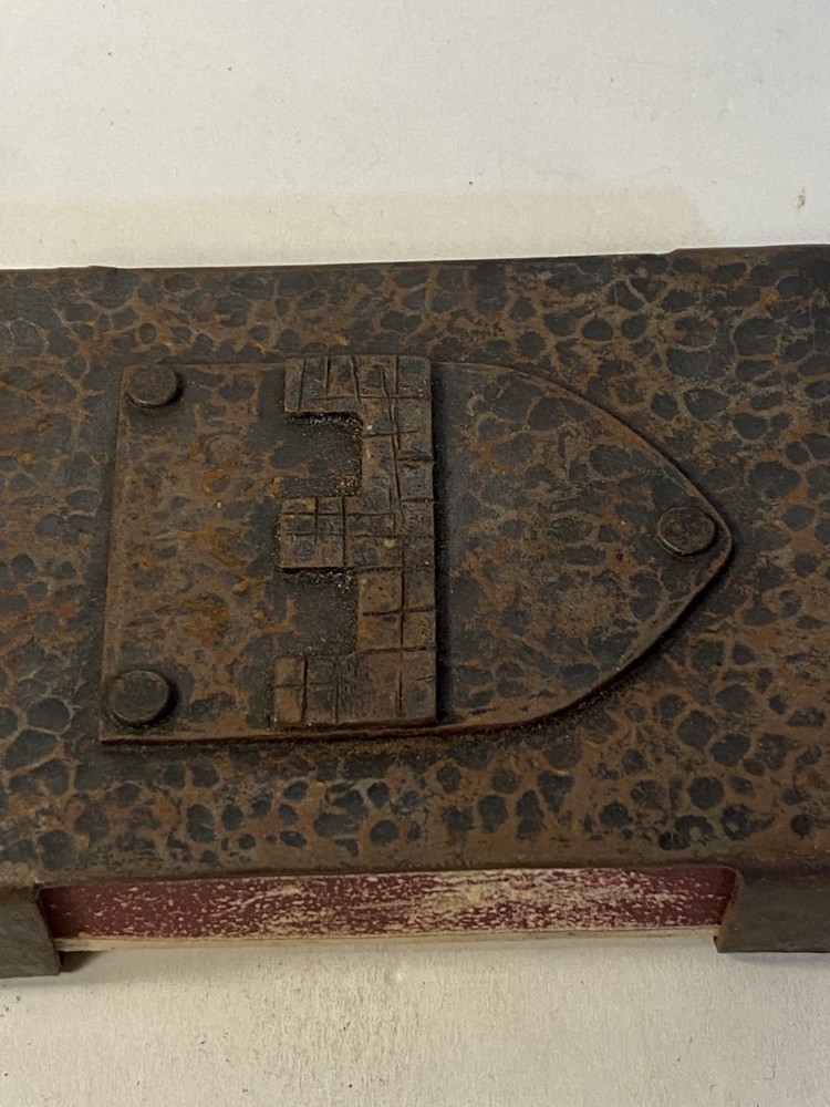 Vintage Large Matchbox Holder Hammered Bronze 3” X 4”
