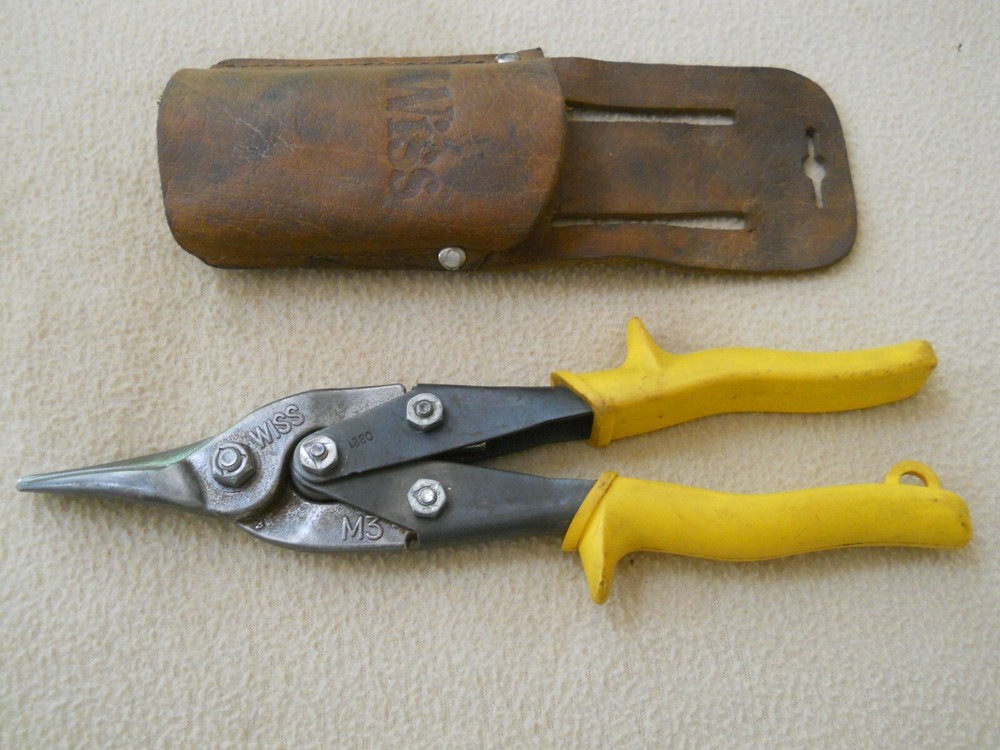 Vintage WISS Tin Snips M3 with Leather Sheath