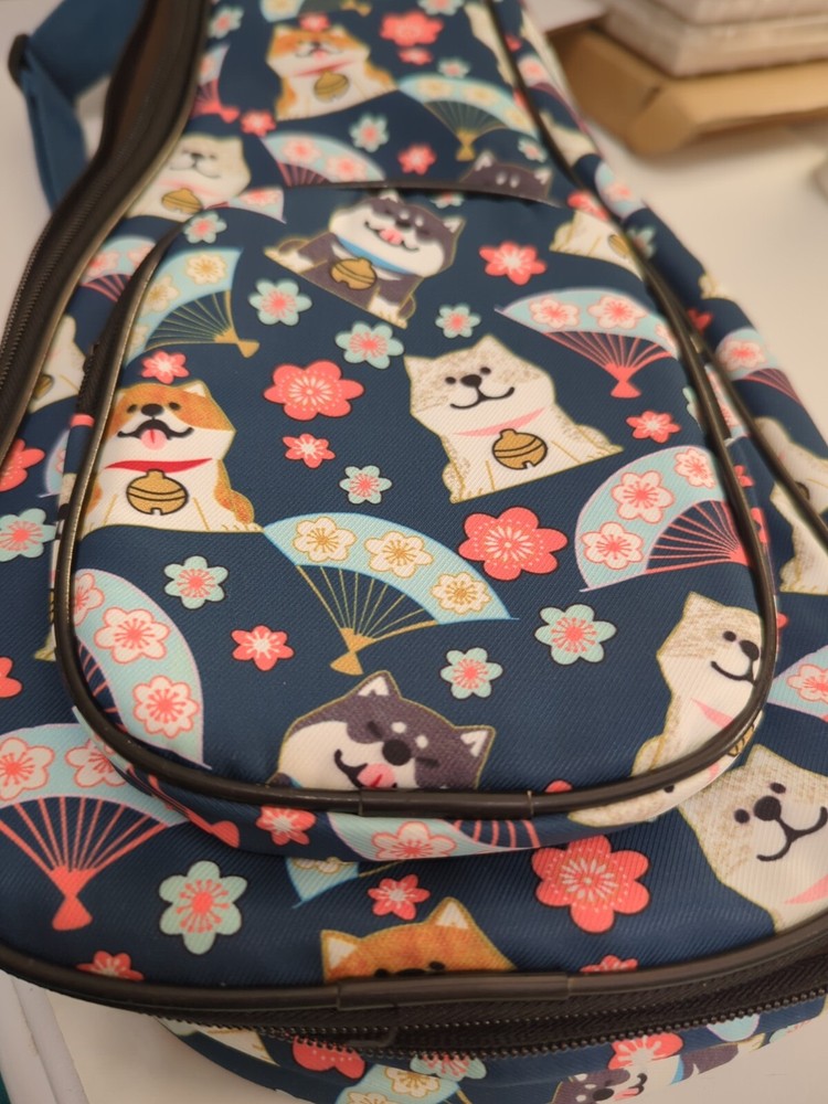 Violin Backpack Padded Cat Design Pocket Handle Adjustable Straps