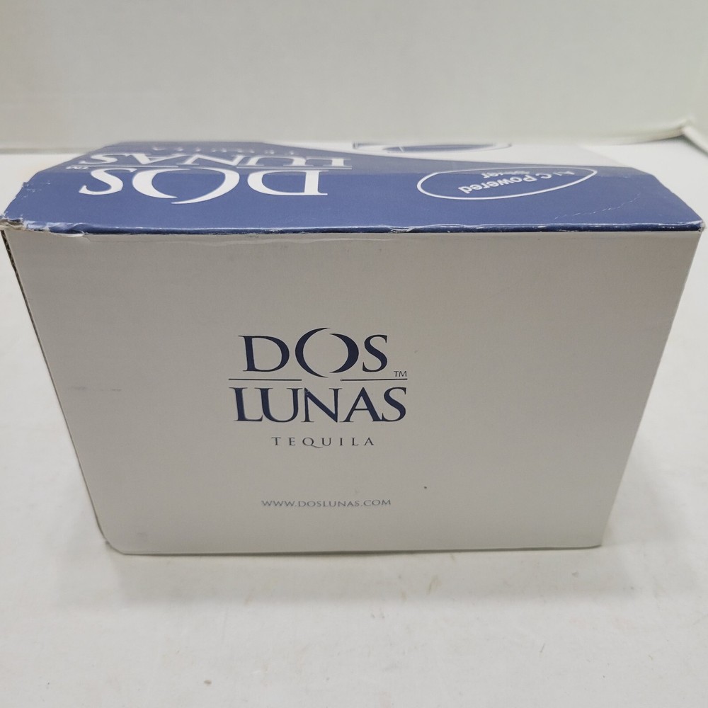 Working Dos Lunas Tequila Bottle Light Up Stand Holder Display Silver