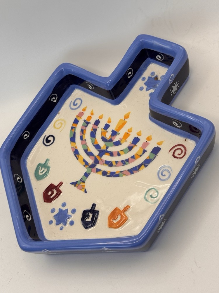 Jessica Sporn Designed Candy Dish Dreidel Shaped Ceramic