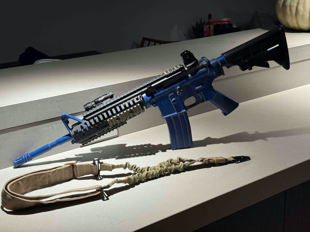 Ring's Blue Gun Training Replica Accessorized: VLTOR/Surefire/DanielDefense/GGG