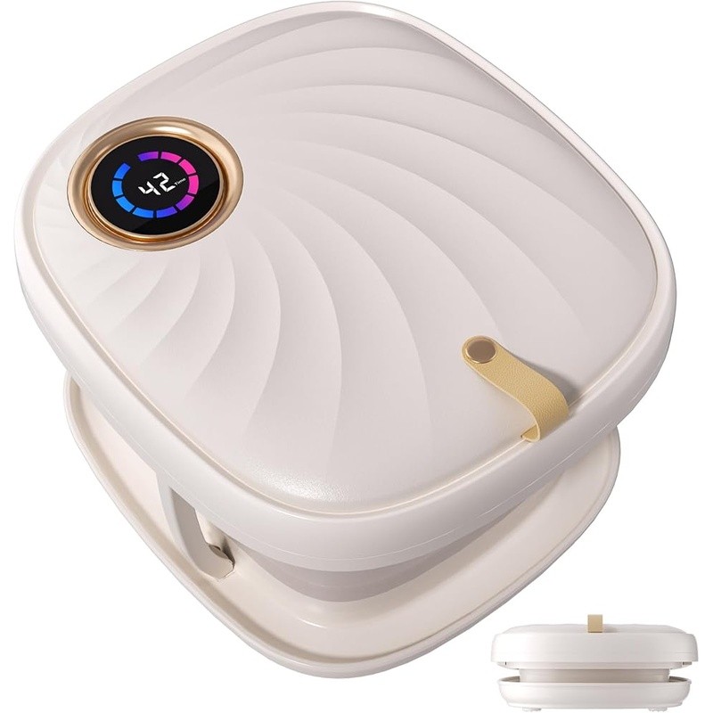 Collapsible Foot Spa W/ Temperature Control Bubble Massage & Red Light Therapy
