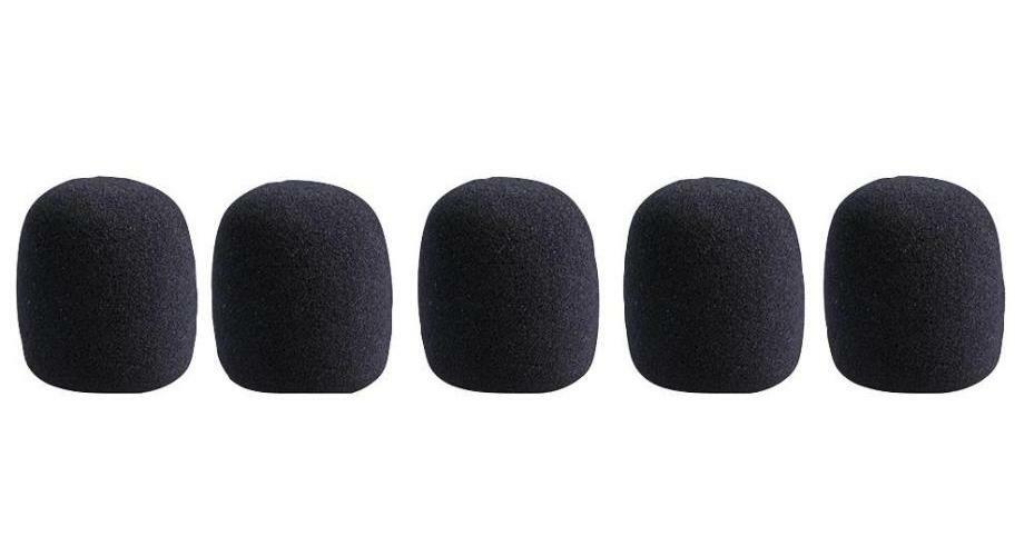 Black Microphone Windshield, Pack of 5 - MWS-BK-5PK