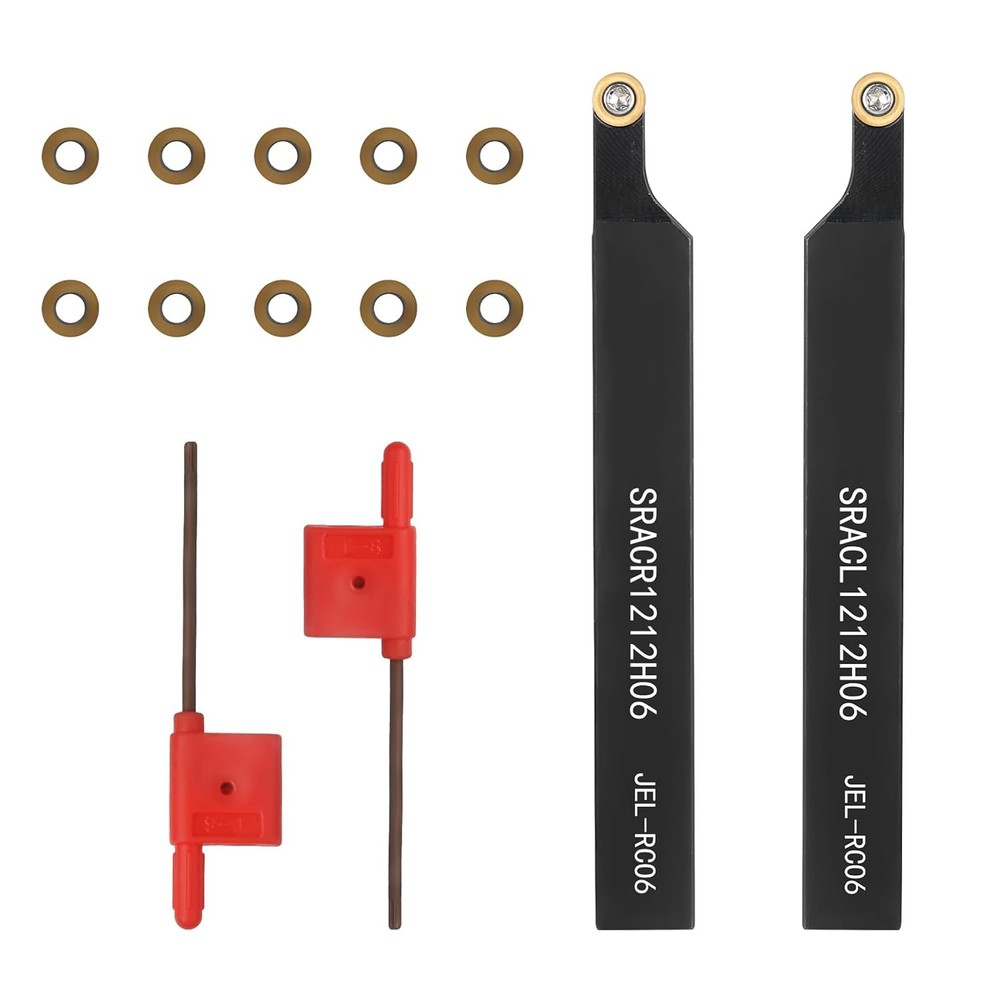 Indexable Lathe Tool Set 12Pcs Carbide Inserts