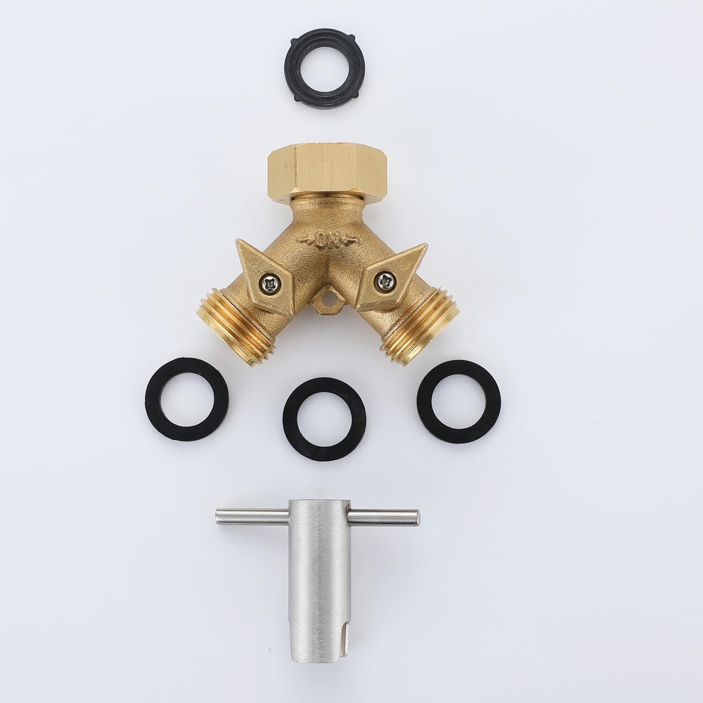 Hose Splitter 2 Way Heavy Duty with Thickened and optimized Brass Hose Splitt...