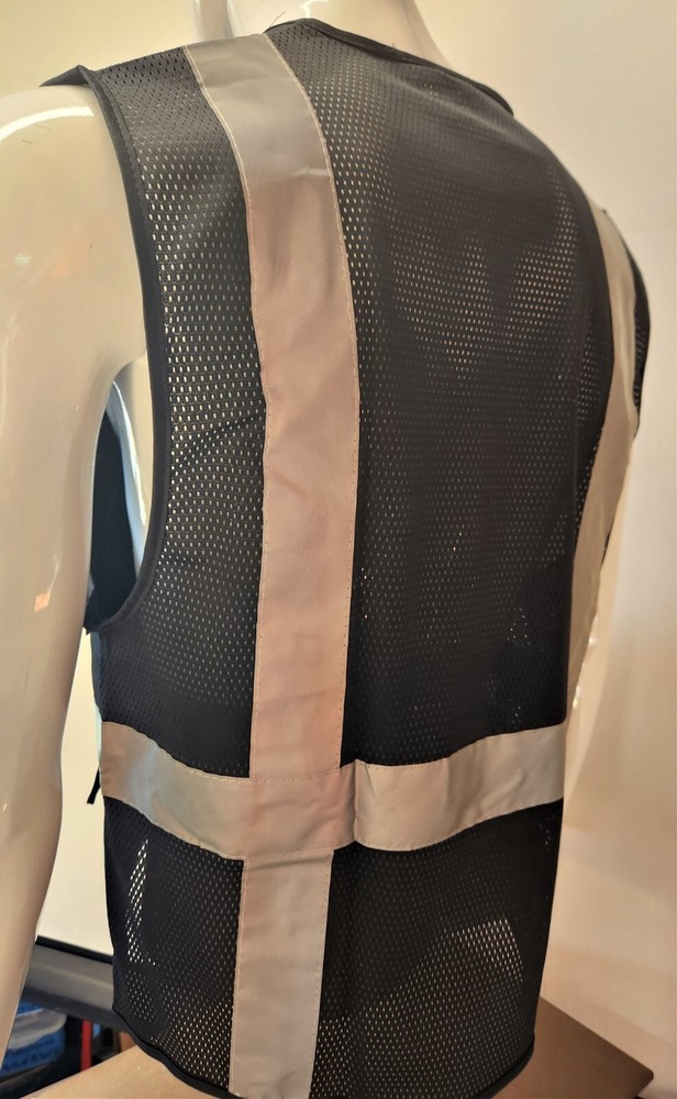 High Visibility Reflective Black Safety Vest