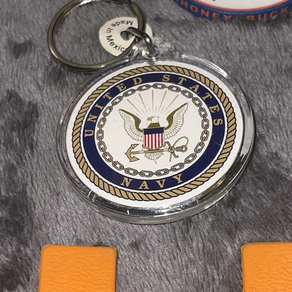 Go Army ROTC Mesh Bag, Bison Chips, Lens, Navy Keychain Bundle