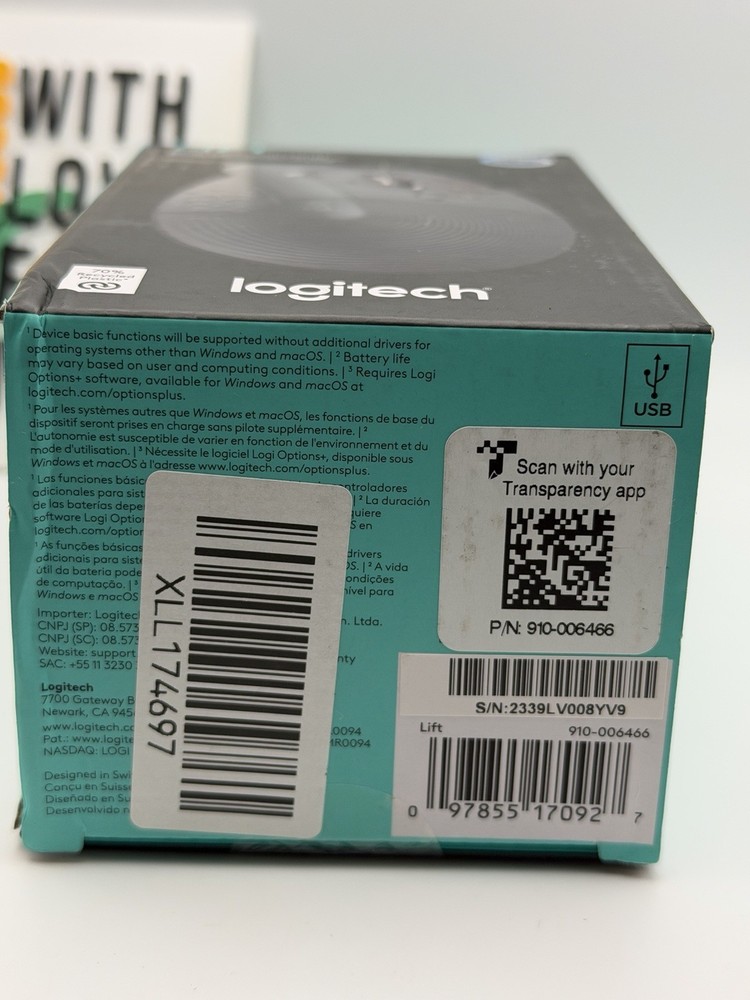 Logitech Lift Vertical Ergonomic Mouse Wireless Bluetooth - Black *NEW SEALED*