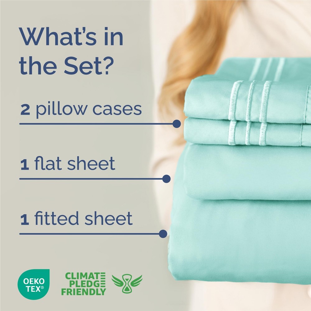 King Size 4 Piece Sheet Set - Comfy Breathable Cooling Bed Sheets Set - Hote...