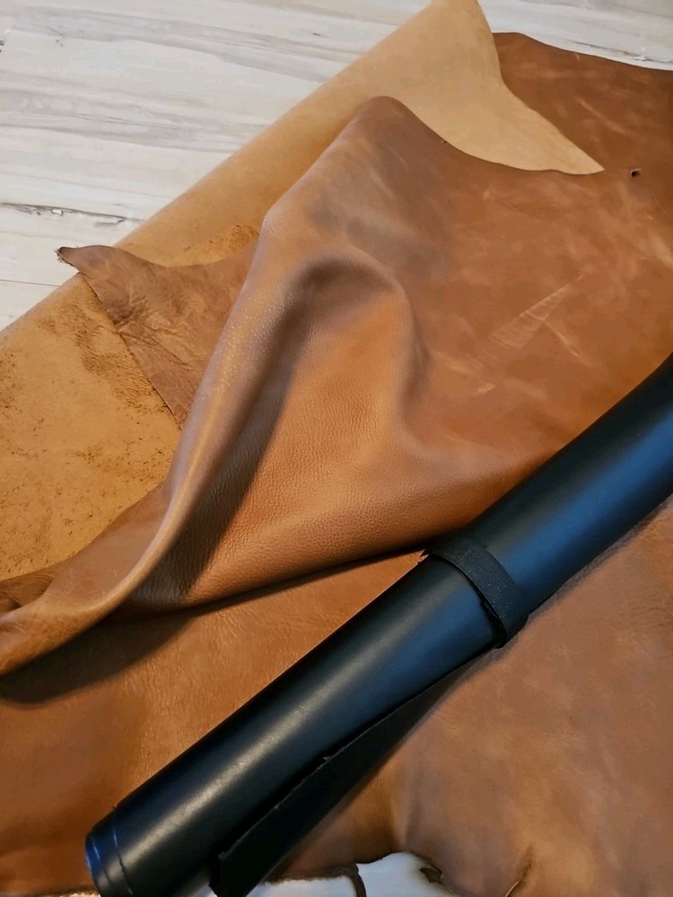 4-5oz SADDLE COGNAC BROWN PULL-UP LEATHER FULL GRAIN SQUARE PANEL,SHEET,12x12x24