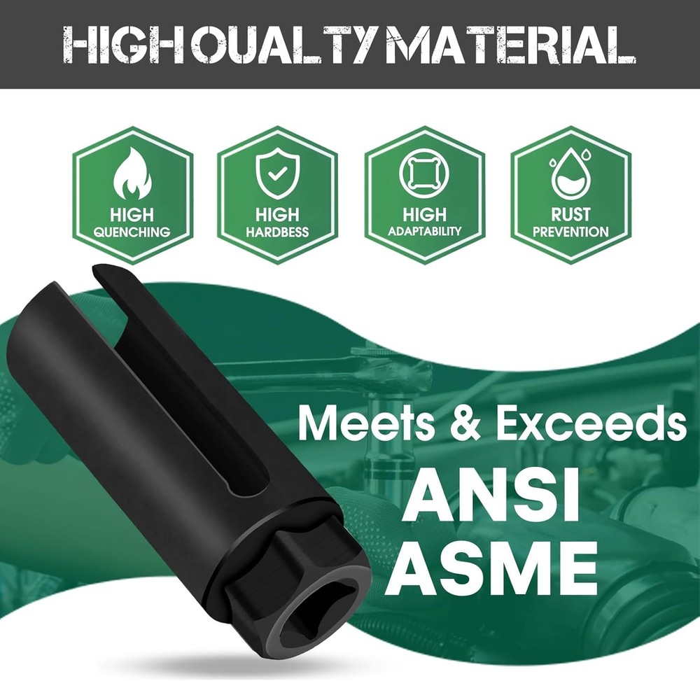 Oxygen Sensor Socket 22mm 7/8 in, 1/2 in Drive O2 Removal Tool,...