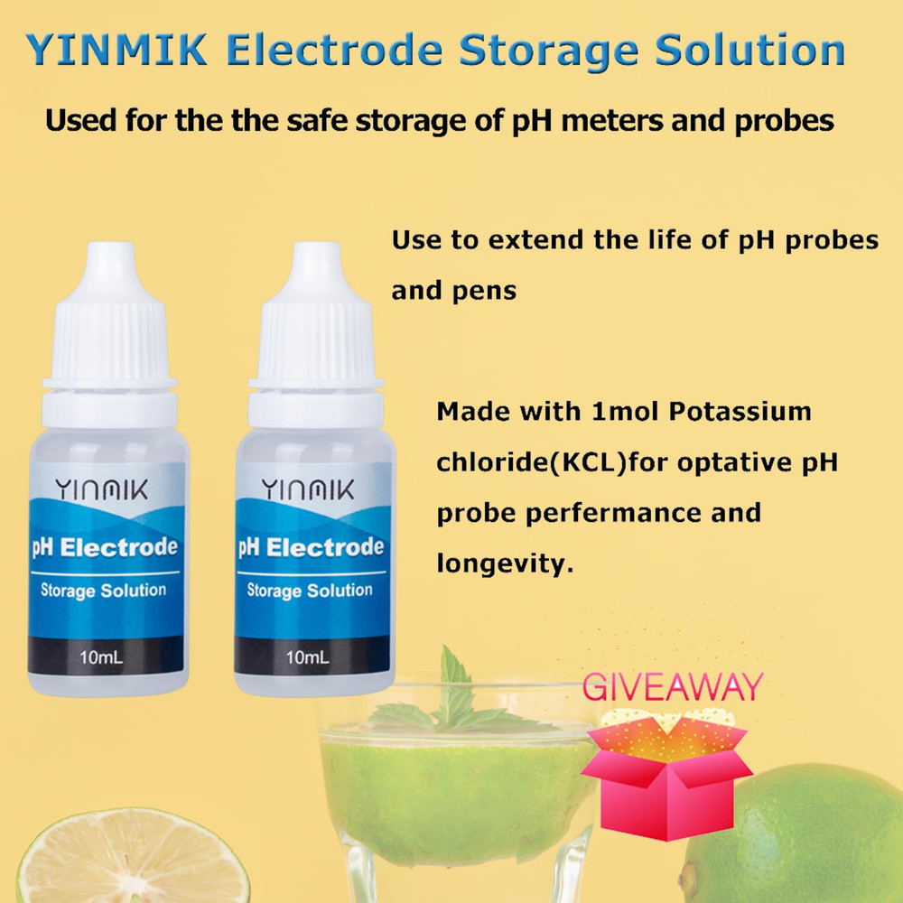 pH Meter Calibration Solution Kit(4.007.00&10.01) with pH Electrode S...