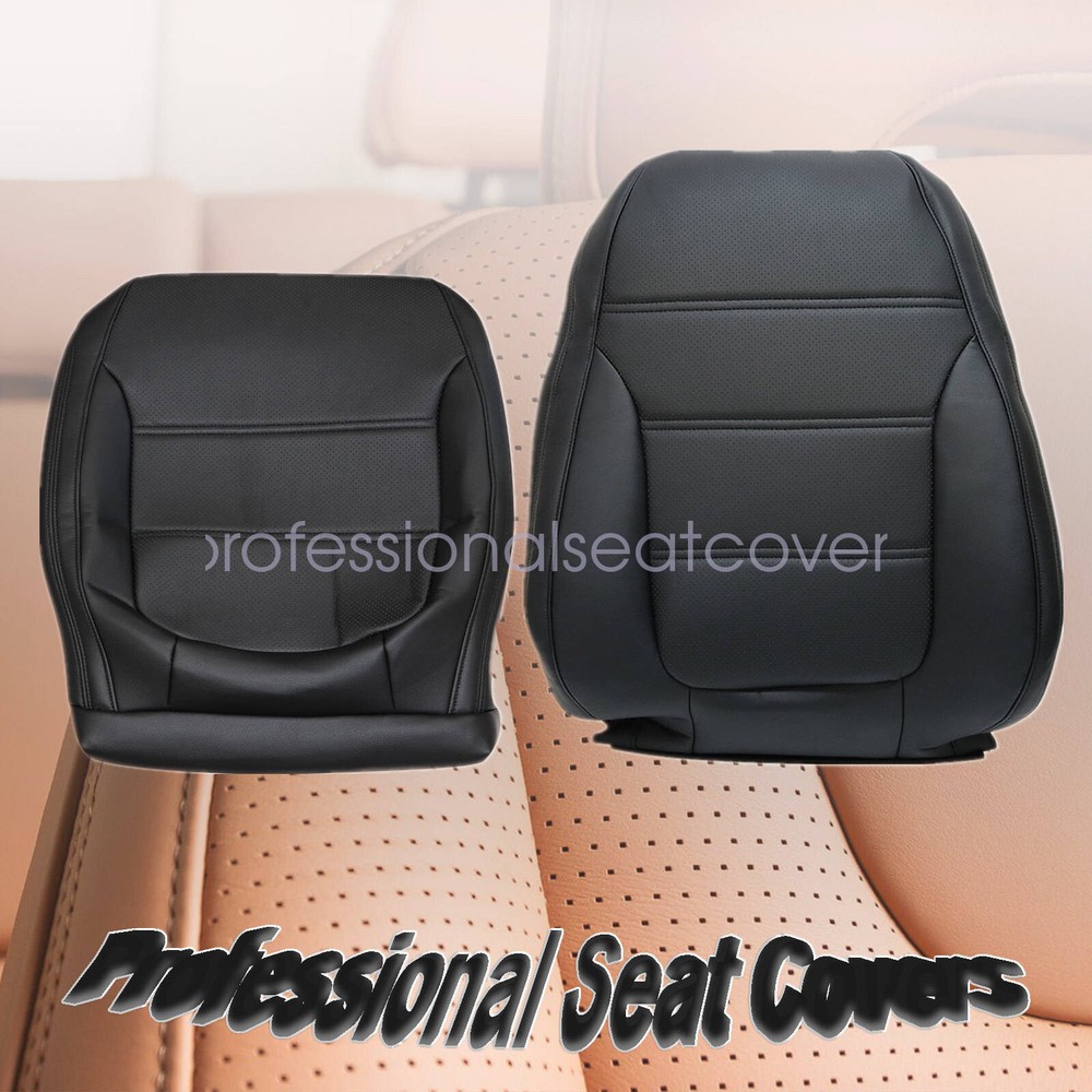 Replacement 2011-2017 For VW Jetta Driver Bottom & Top Leather Seat Cover Black